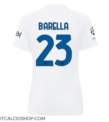 Inter Milan Nicolo Barella #23 Seconda Maglia Femmina 2023-24 Manica Corta